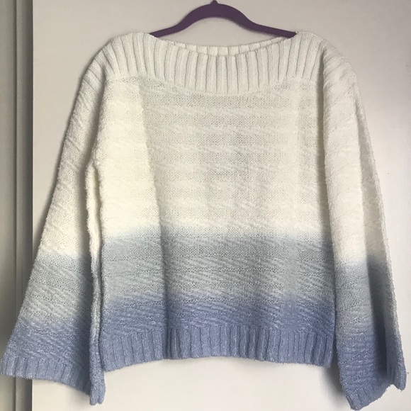 Textured ombré sweater blue dip dye - Picture 2 of 4